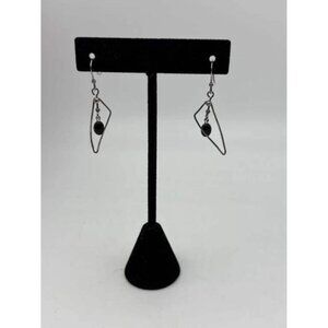Sterling Silver & Onyx Earrings – Modern Fine Jewelry, Black Gemstone